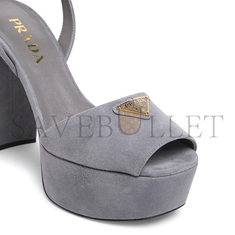 PRADA SUEDE PLATFORM SANDALS 1XP48B